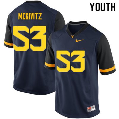 Youth West Virginia Mountaineers NCAA #53 Colten McKivitz Navy Authentic Nike Stitched College Football Jersey HJ15Z01RY